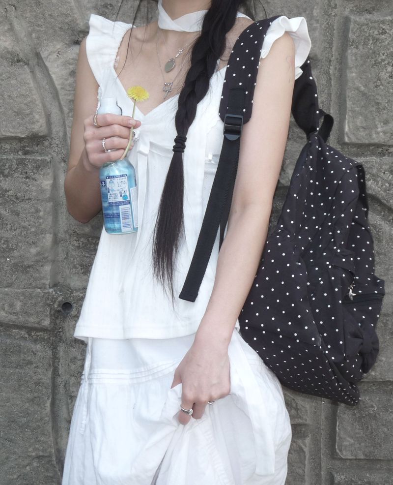 Polka dot ribbon backpack