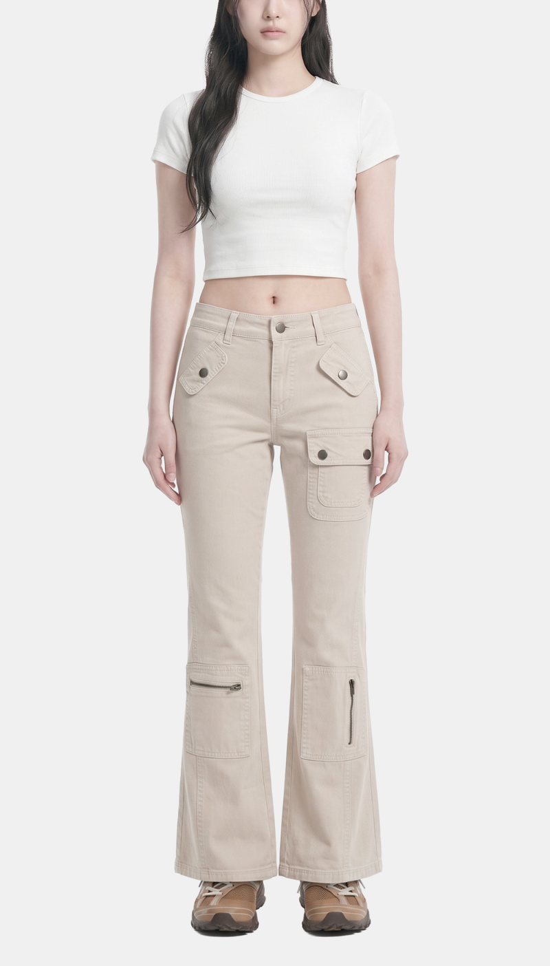Hesta Zip Cargo Bootcut Pants