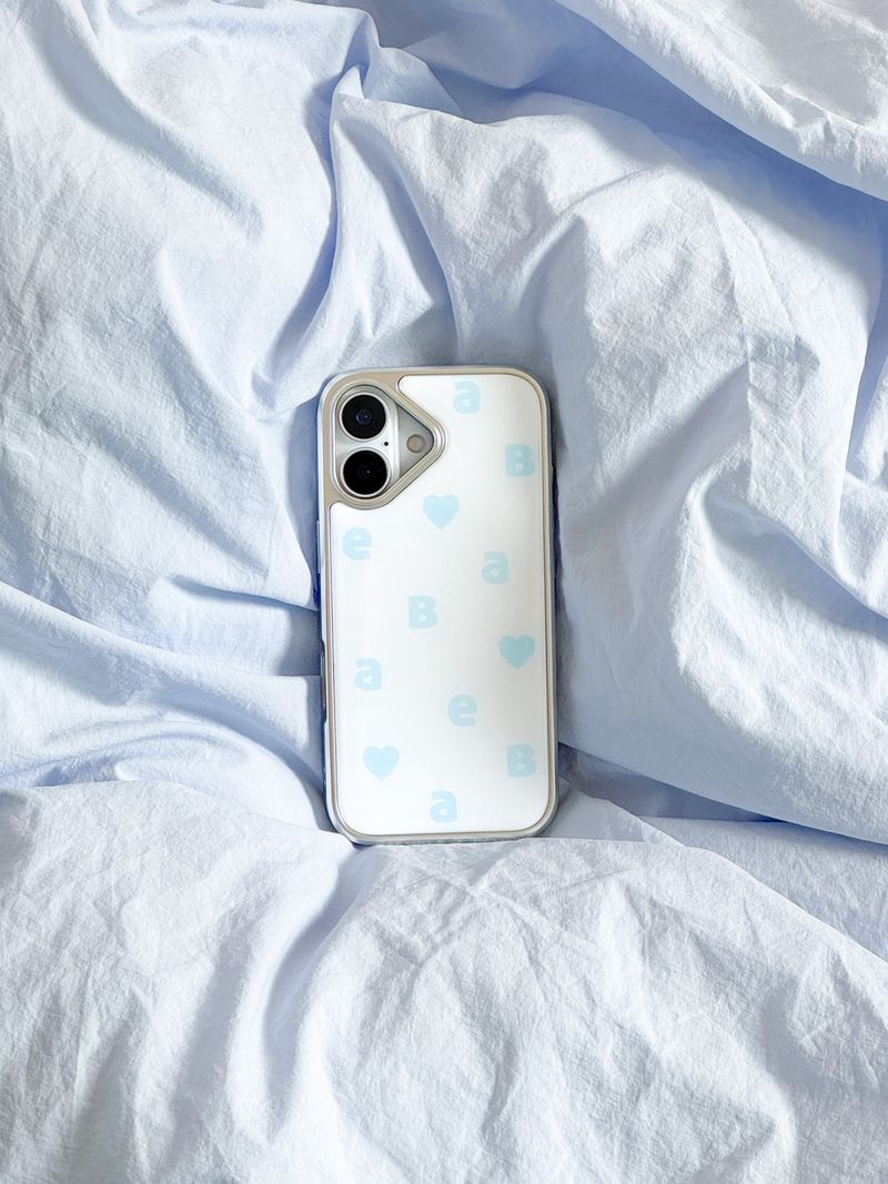 NEW LOGO White Blue Silver Epoxy Case