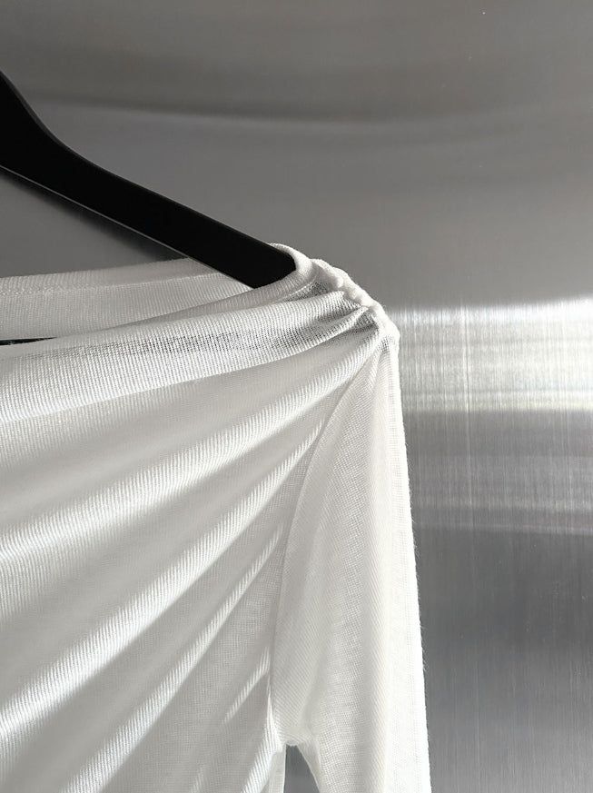 Bellin See-through Off-Shoulder Cardigan