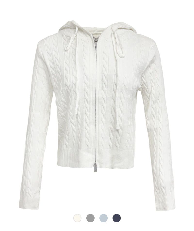 Cozy&Kitsch（コージーアンドキッチ）の「Soft Cable Hoodie Zip-Up（Tops）」