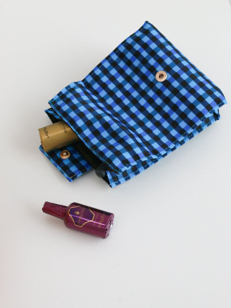 Gingham Mini Pouch - Blue