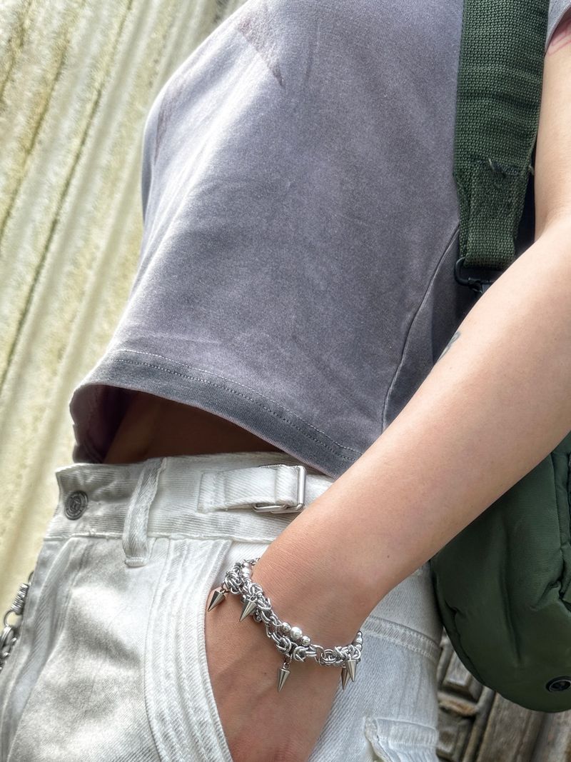  Nuclear Pearl O-ring Horn Connection Bracelet  (size: 2type)