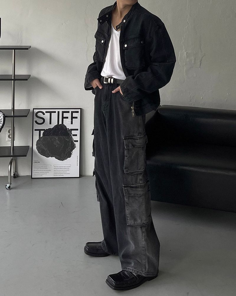 OA Cargo Biker Denim Jacket