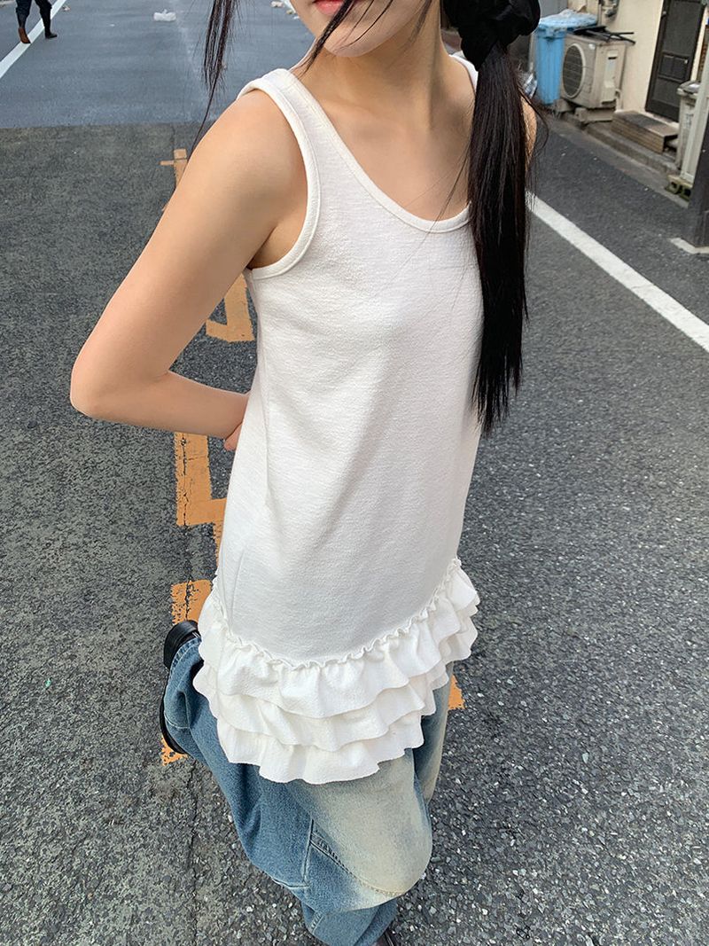 FRILL MINI SLEEVELESS DRESS (3C)