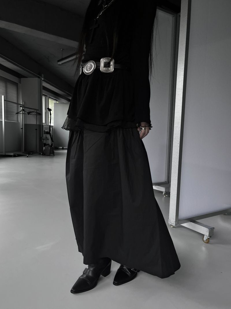 gather balloon long skirt (3color)