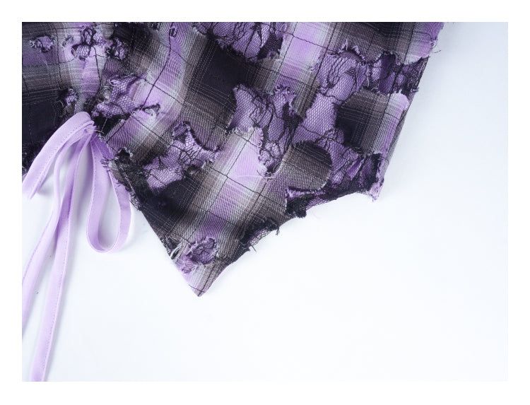allbubble Broken purple lace vest