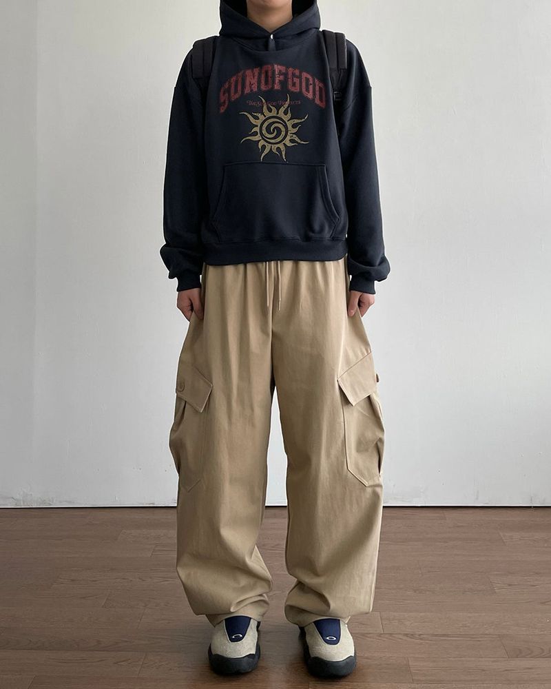 Heli Printed Crop Hoodie