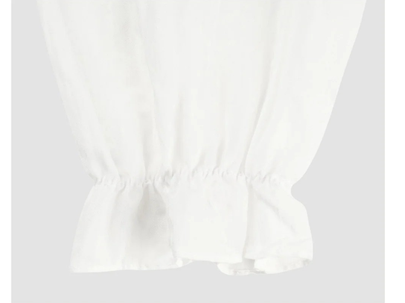 FRILL NECK PINTUCK BLOUSE (WHITE)