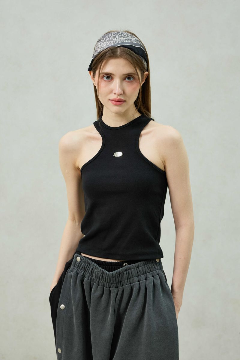 POPPY SLEEVELESS TOP / BLACK