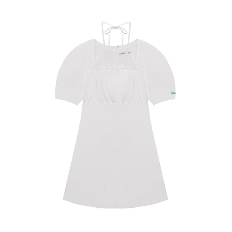 Strap square-neck mini dress