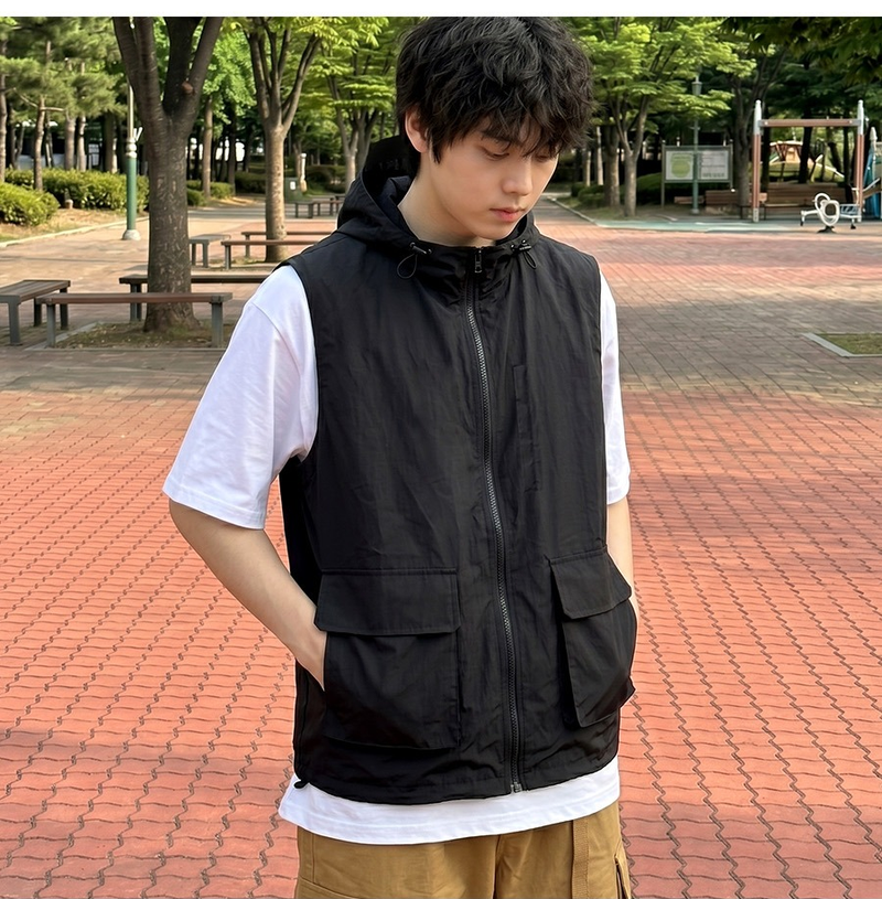 Cool Care Nylon Windbreaker Vest Black