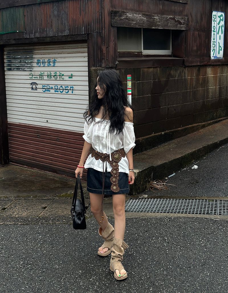 hoof suede flip summer boots