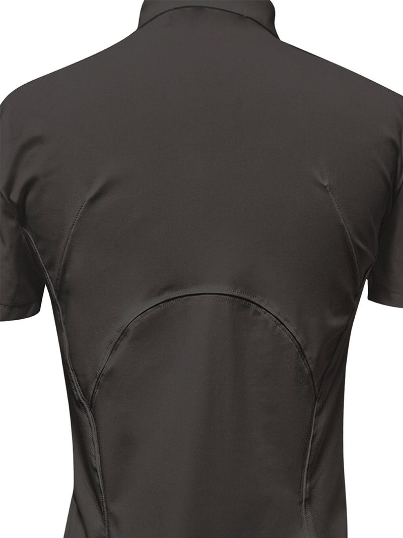  CURVED ZIP-UP SHIRT WITH LAYER . DARK BROWN