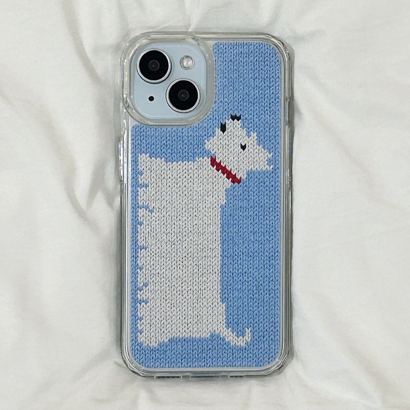 DOGS KNIT HARD JELL CASE_BLUE