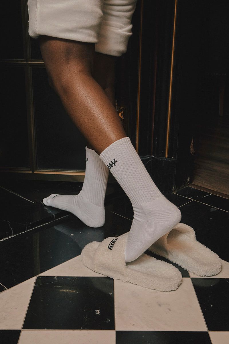G'day furry sandals (white)