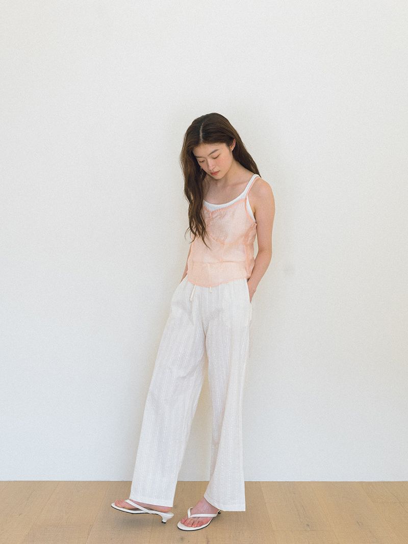 Lace Wide Pants - Cream