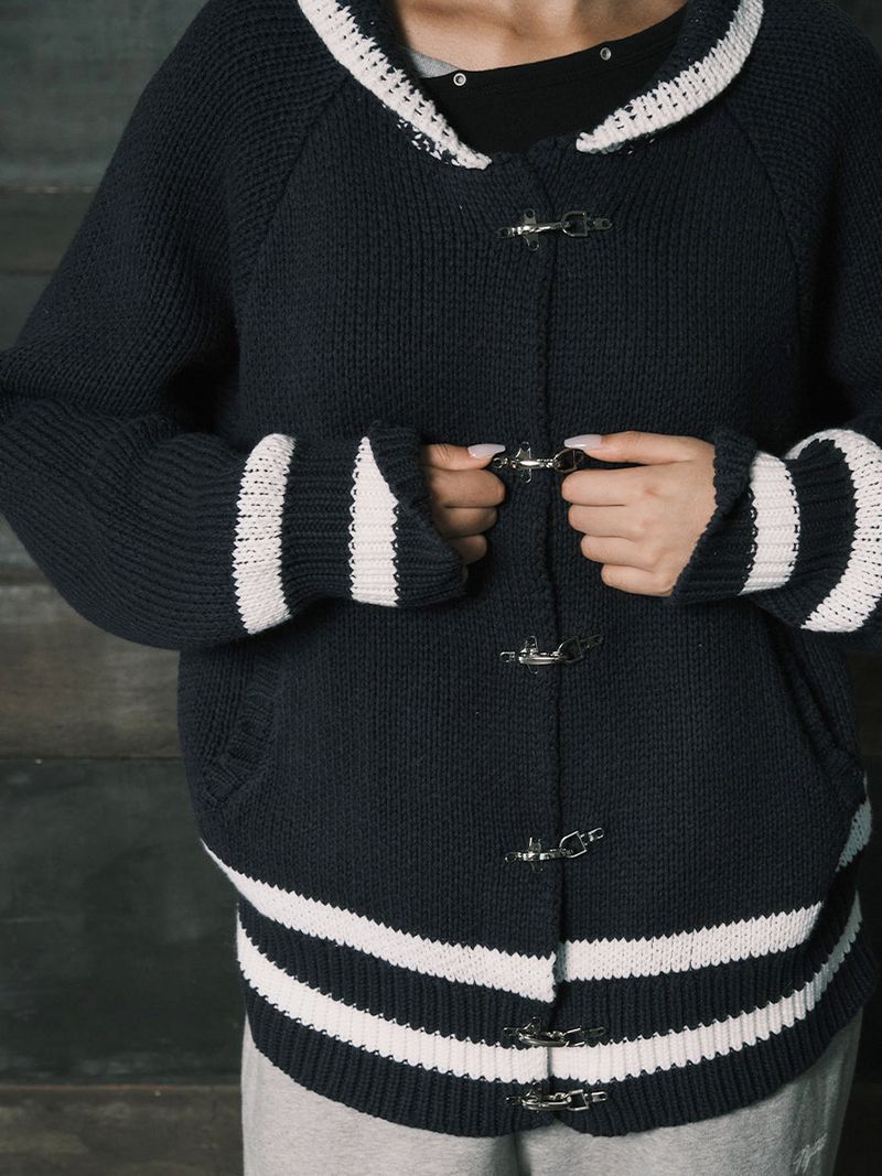 LATCH COWICHAN CARDIGAN (NAVY)
