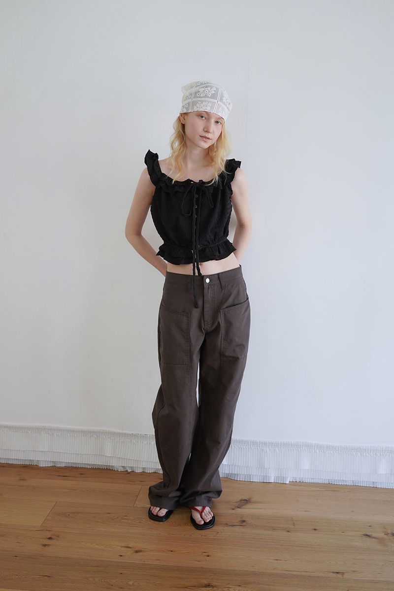 Pure frill blouse_black