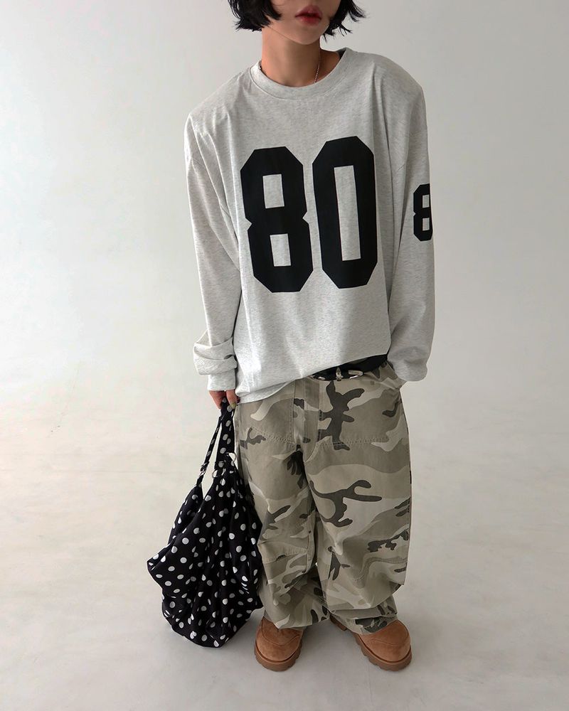 80 Number Oversized Fit Sweatshirt