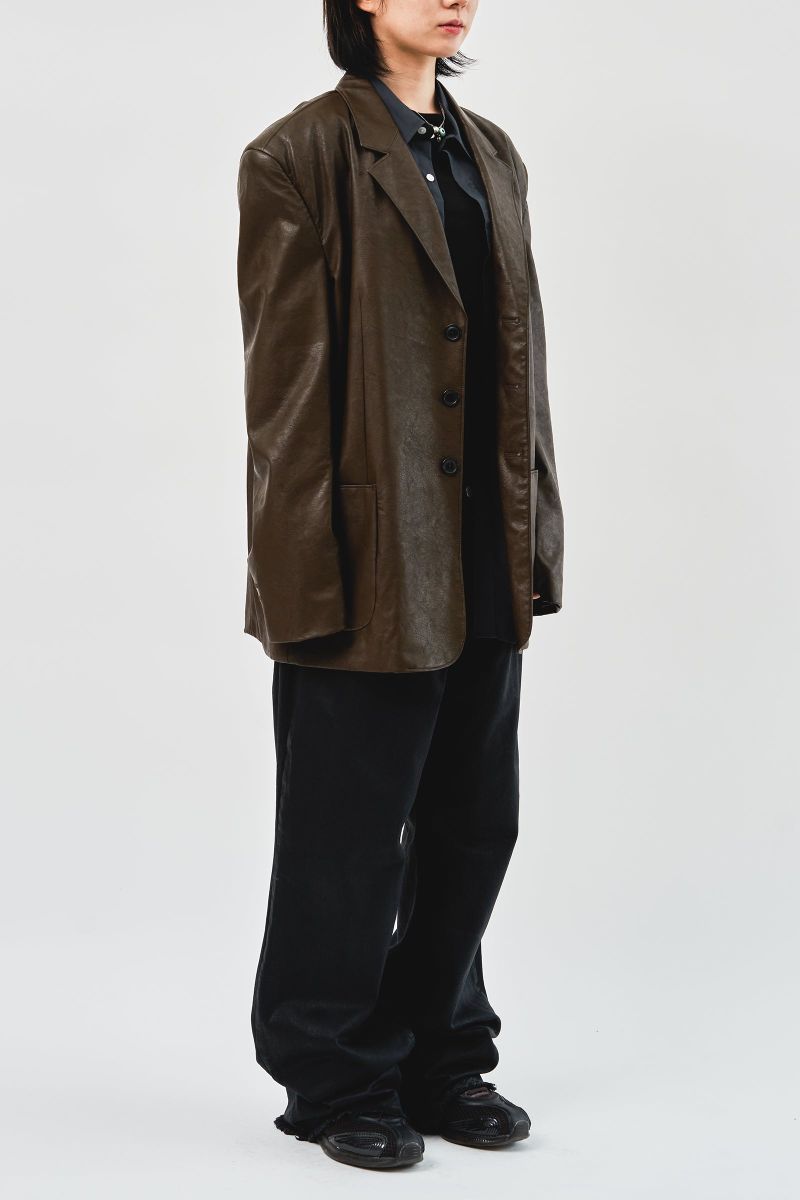 Over Single Leather Jacket (3color)