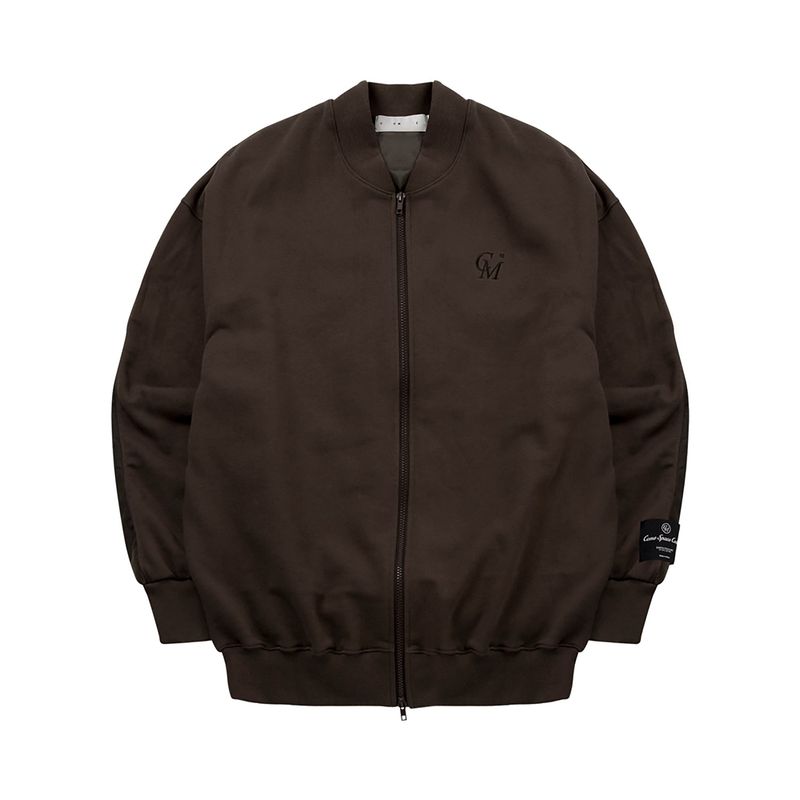 C.O.M.E（シーオーエムイー）の「[[UNISEX] Fleece-Back Cotton-Jersey and Padded Shell Zip-Up Sweatshirt (Dark Brown)（Tops）」