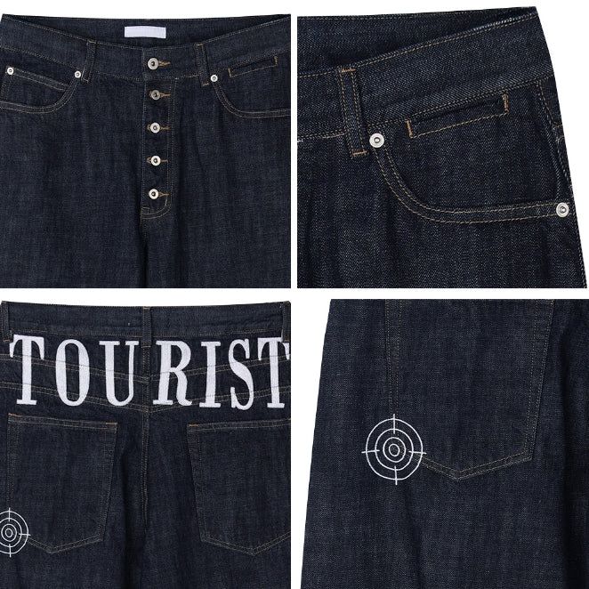 Dape embroidered fly denim pants