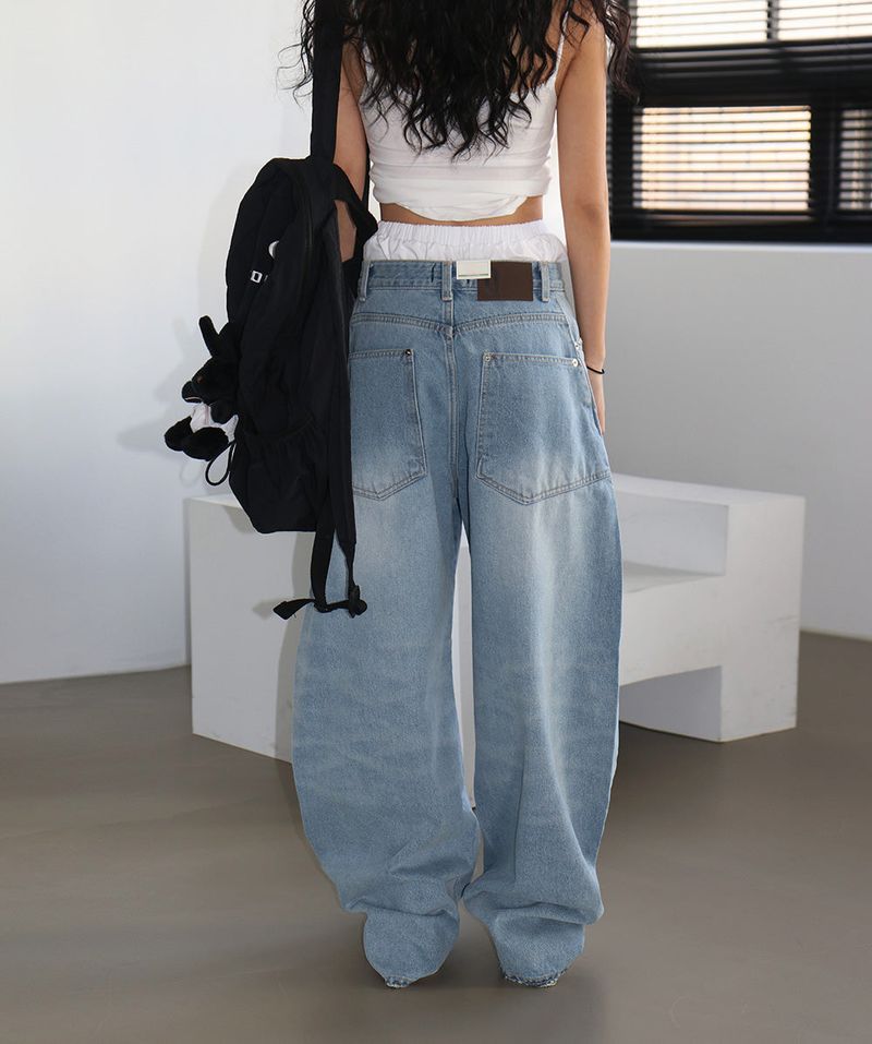 Balloon Light Blue Wide Pants