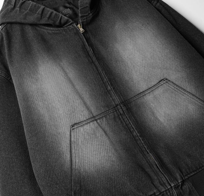 26SS★ Cropped Denim Hooded Jacket