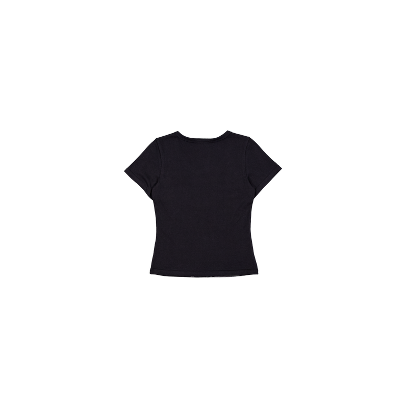 [UPDRAFT]PRINT COTTON CROP T-SHIRT BLACK