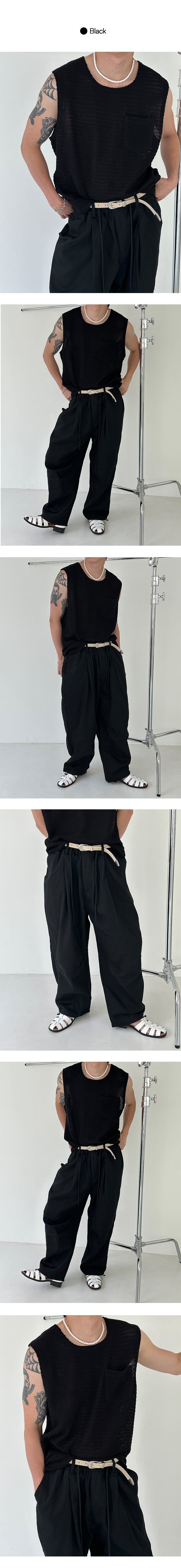 [S/S] Square pocket knit sleeveless (5color)