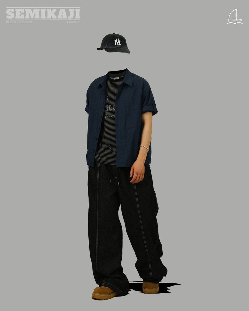 GN STAR Printing Back Bijo Denim Pants