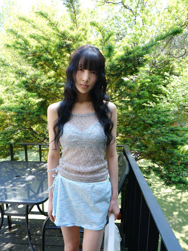 レース シースルー スリーブレス