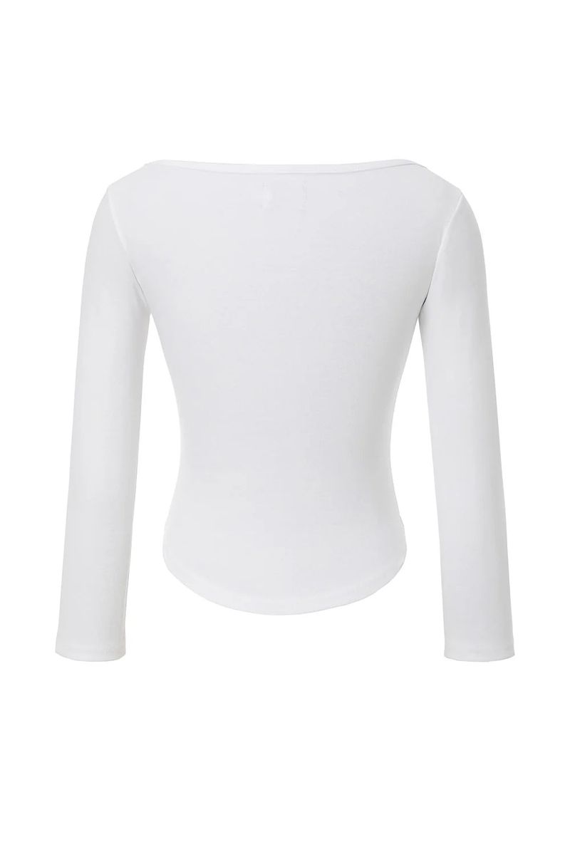 Soft boat neck tee - white