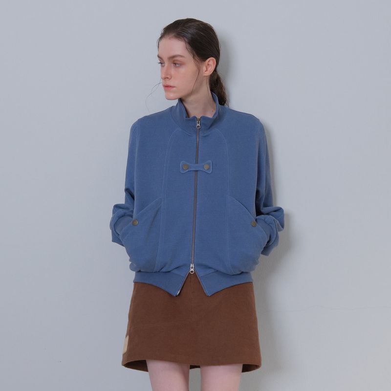Blue Butterfly Pigment Jersey Zip-up
