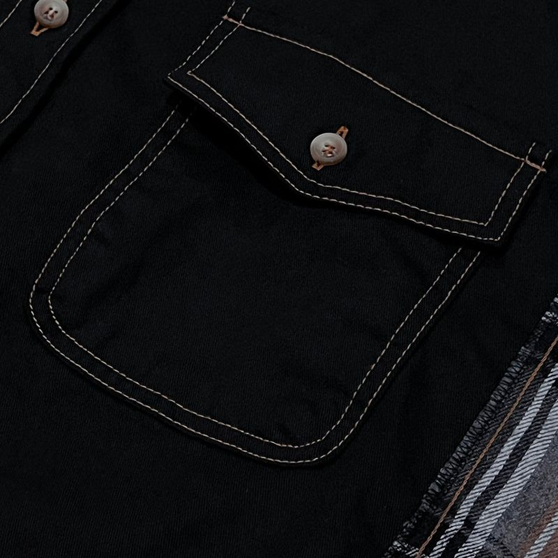 check block cotton shirt_black