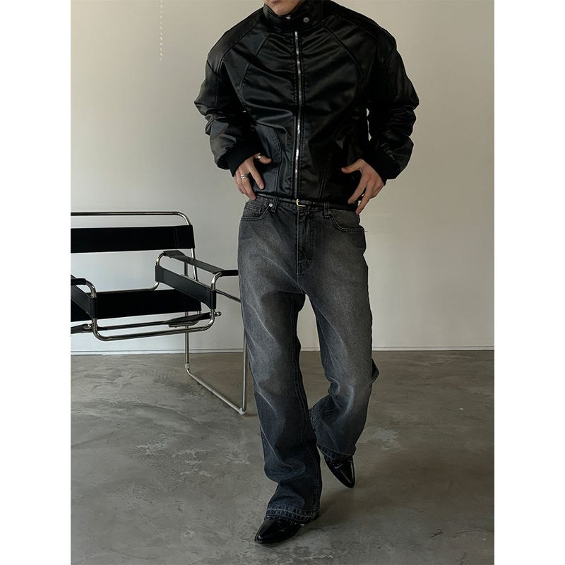  [S/F] Leather curve biker jakcet(2color)