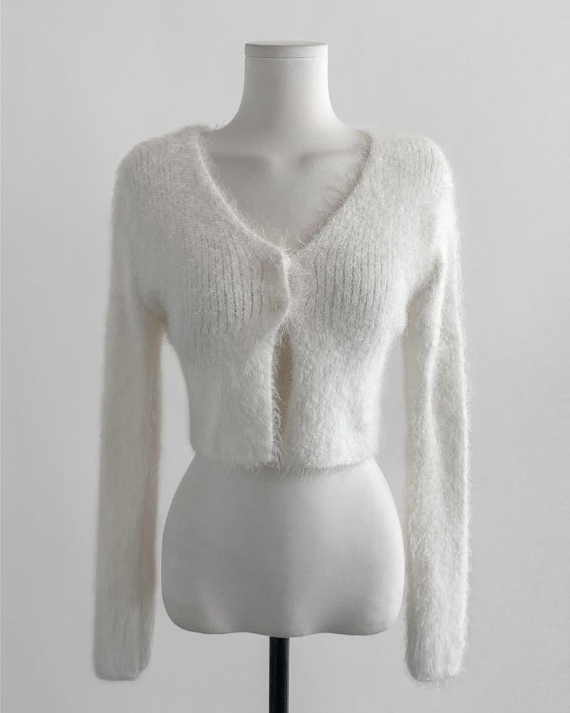 sophia angora crop two-button CD