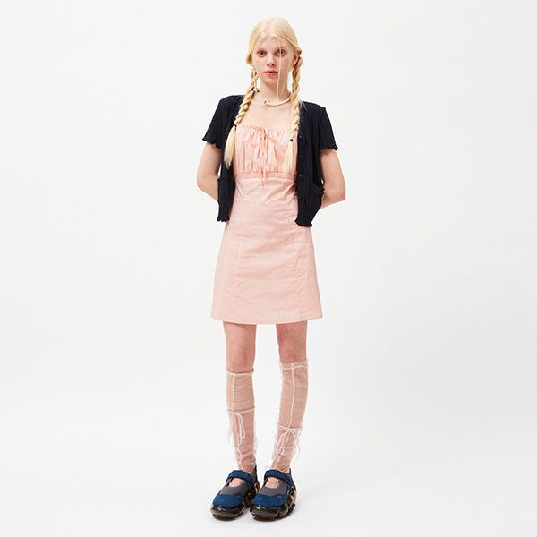KIRSH（キルシー）の「チェリーシャーリングノースリーブミニドレス / CHERRY SHIRRING SLEEVELESS MINI DRESS [PINK]（Dresses）」