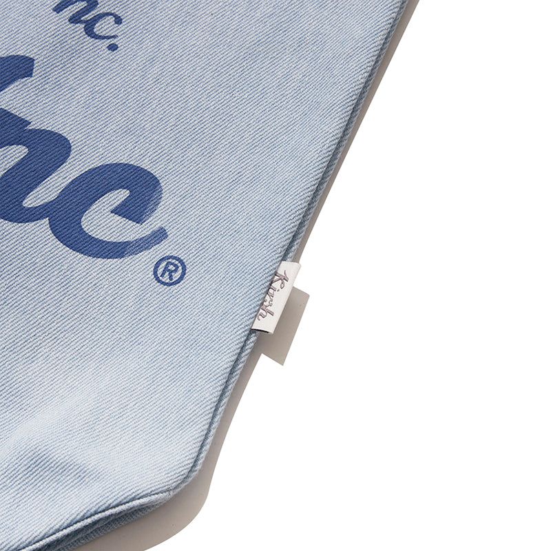 UNI WORDING LOGO DENIM ECO BAG [BLUE]