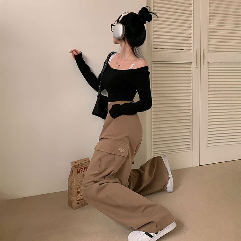 [BELLIDE MADE] suede pocket wide cargo pants