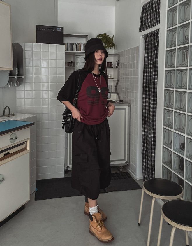 Bulky Pintuck Cargo Bermuda Pants