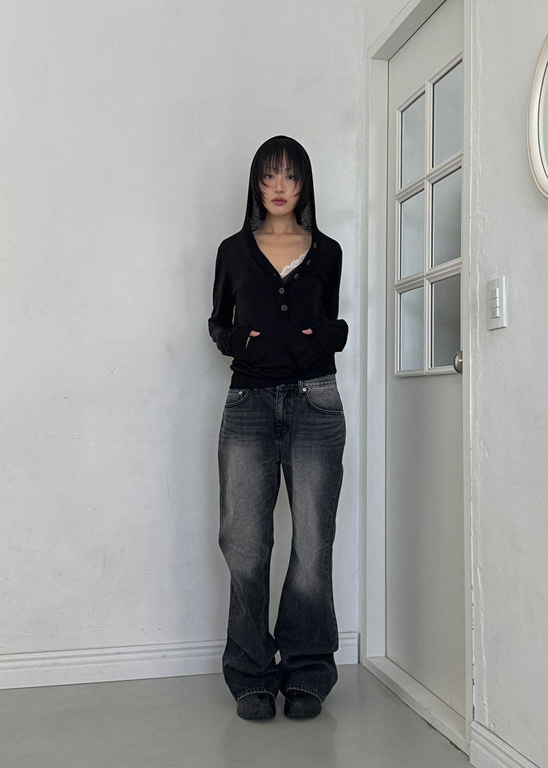 TENCEL BUTTON HOOD TEE