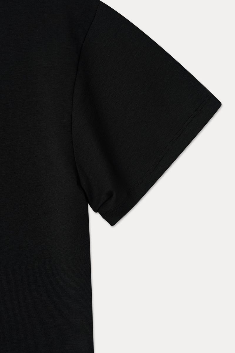 SHIRRED ROUND TOP_BLACK