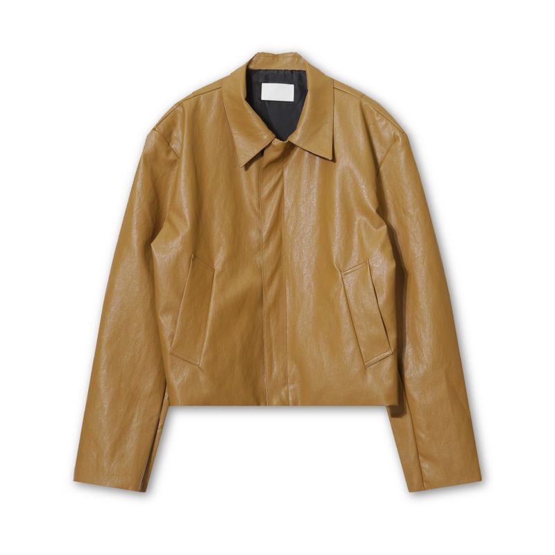 Tom Cropped Leather Jacket (2color)