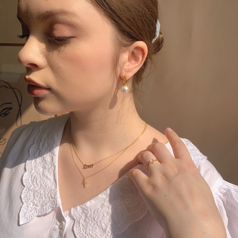 1990's Lover and Cross Necklace