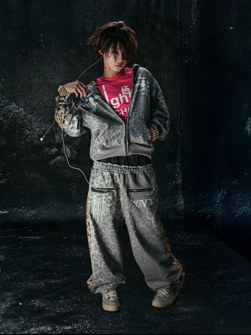 "25 LEOPARD" ROYAL TRACKSUIT - HOODZIP