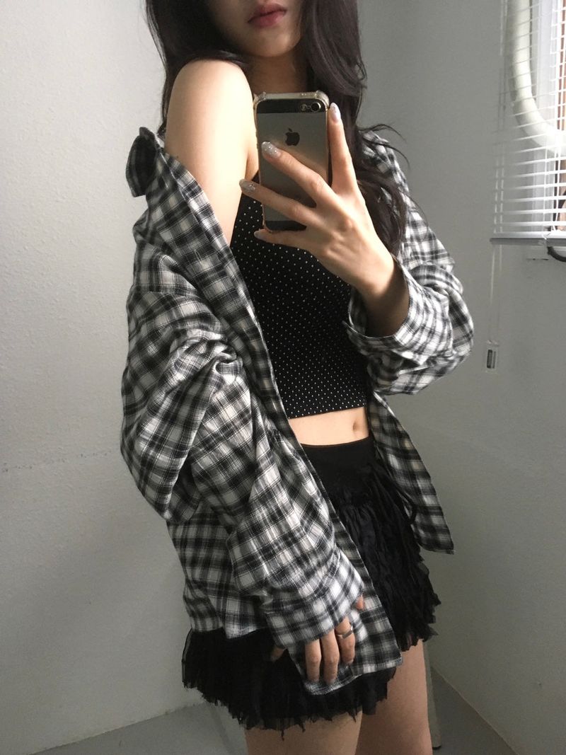 Cookie oversized Plaid Shirt
