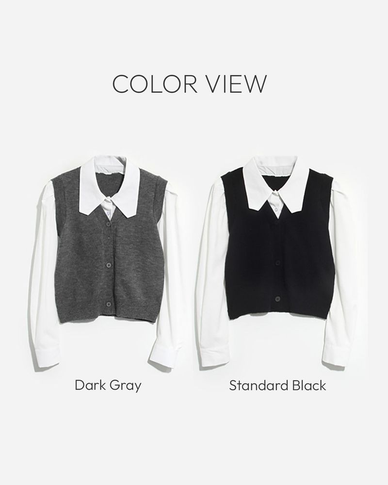 Delmo Knitwear Layered Shirt