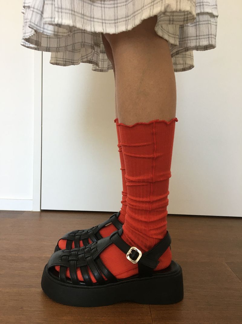Popping Tencel Knee Socks (4color)